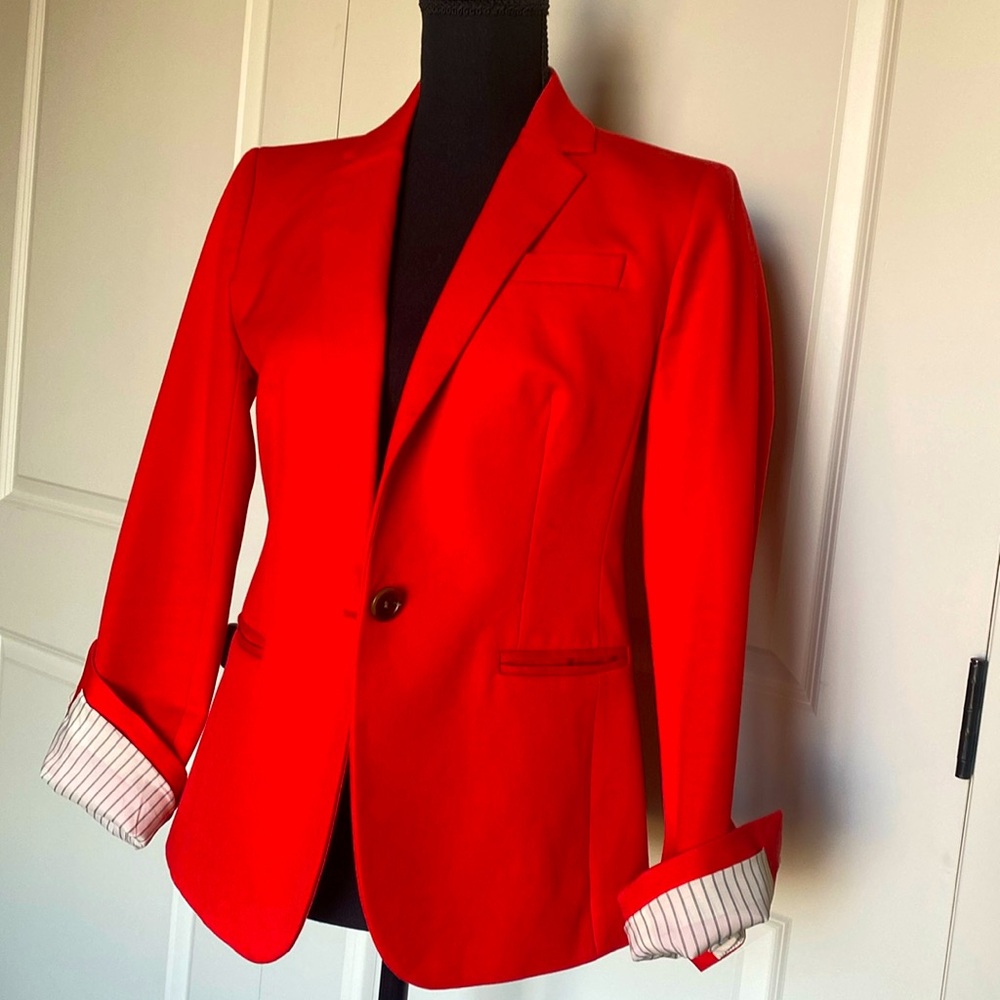 J. CREW Tailored Women’s Blazer, Red, Fall/Winter Weight